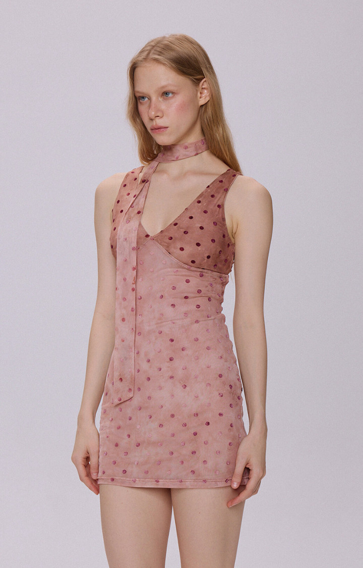 POISON BLUSH VEIL MINI DRESS