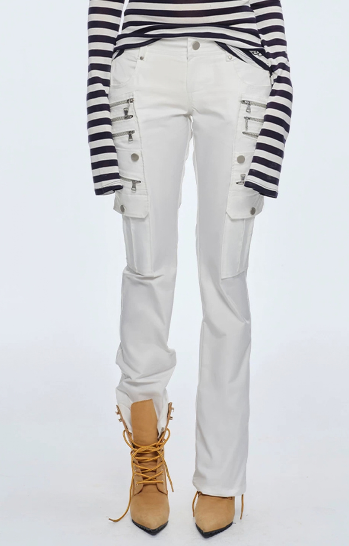 STATIC DAMAGE MULTI-ZIP LOW-RISE PANTS