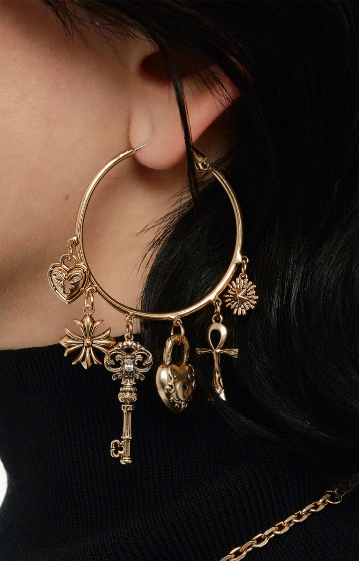 MIDNIGHT KEY OBSESSION HOOP EARRINGS