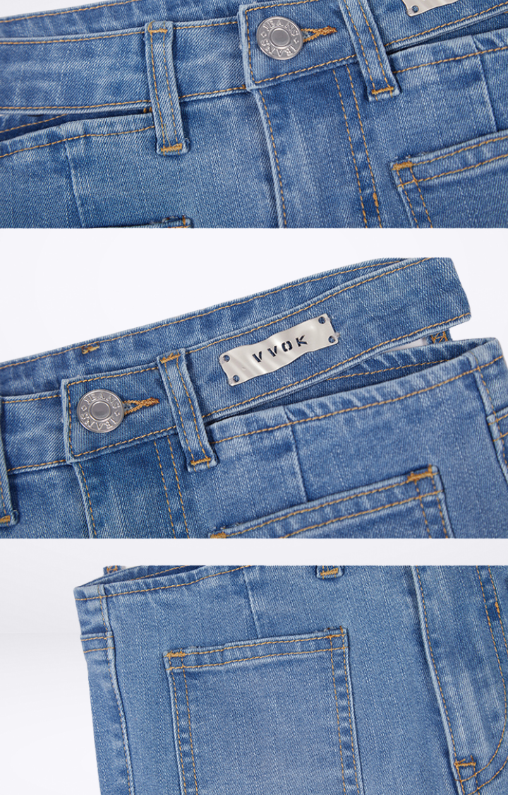 SPLIT WAIST BRAT BOOTCUT JEANS