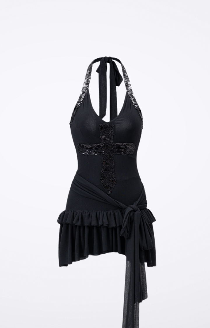 RITUAL CRUSH HALTER DRESS