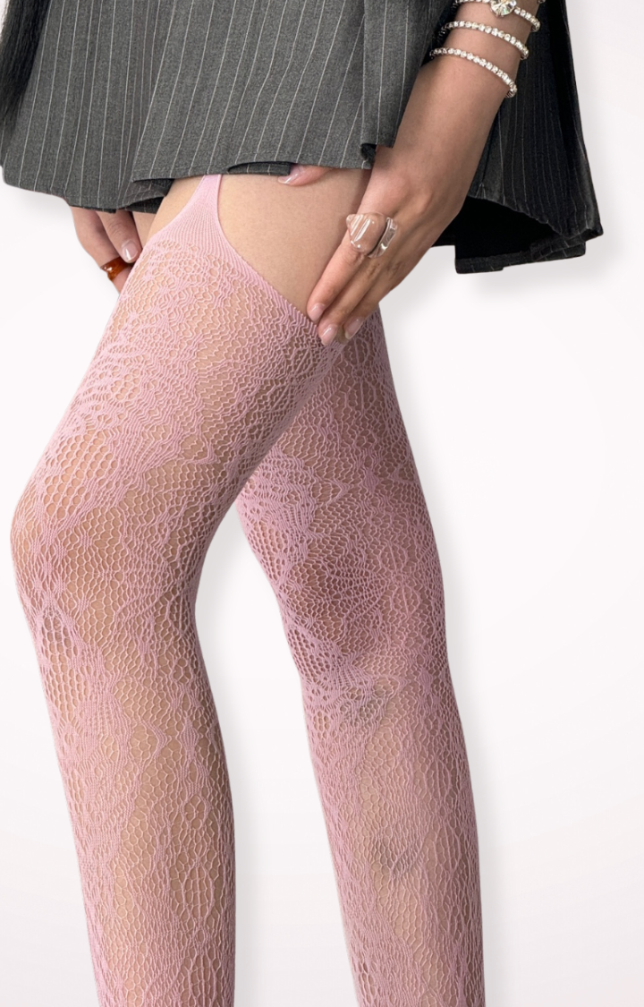 SPIKED LACE GARTER TIGHTS – BABY BRAT SERIES