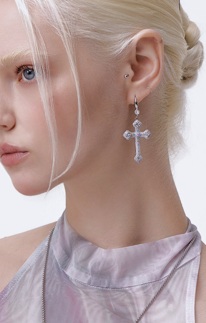 VOTIVE CROSS DROP EARRINGS