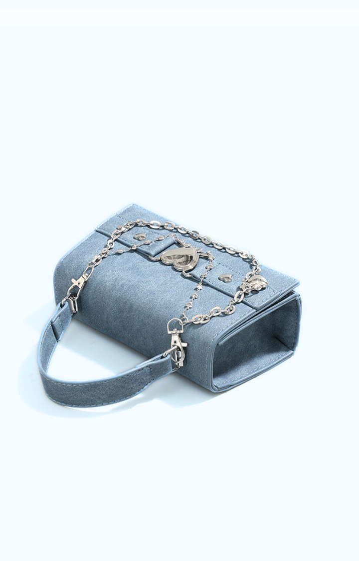 LOCKED HEART CRUSH SHOULDER BAG
