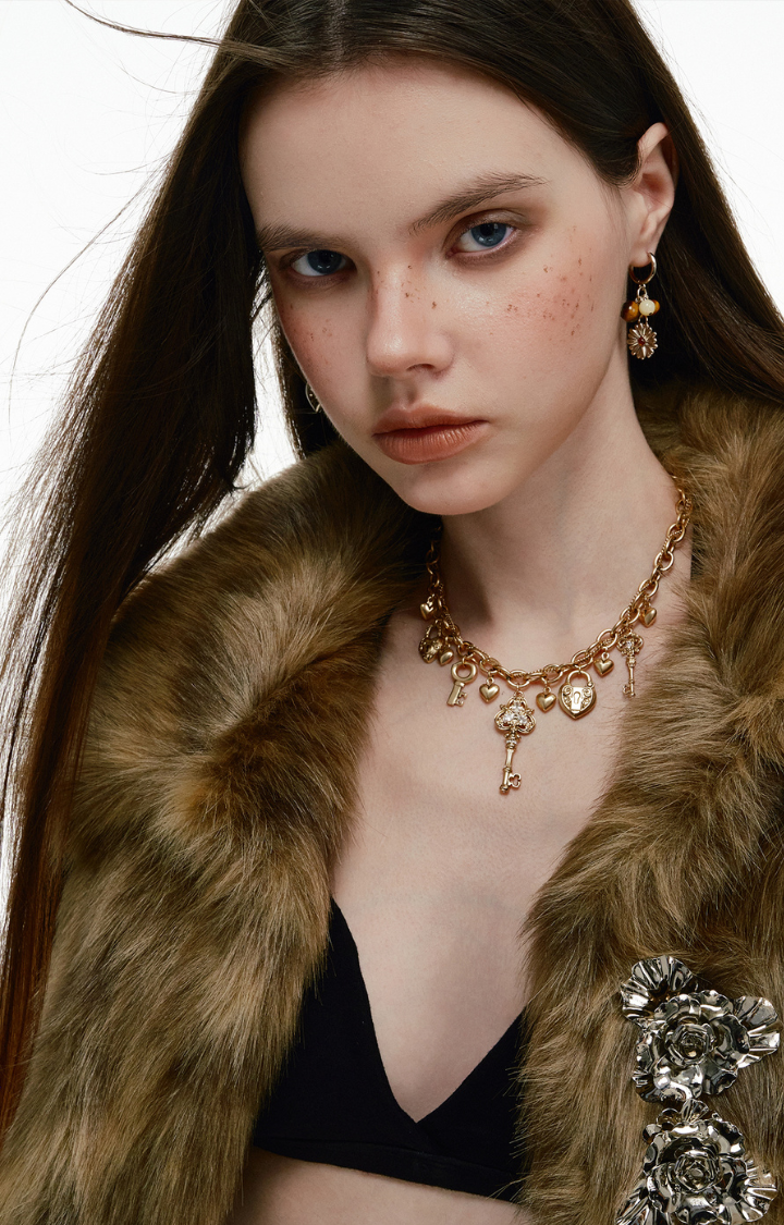 MIDNIGHT KEY CHARM NECKLACE