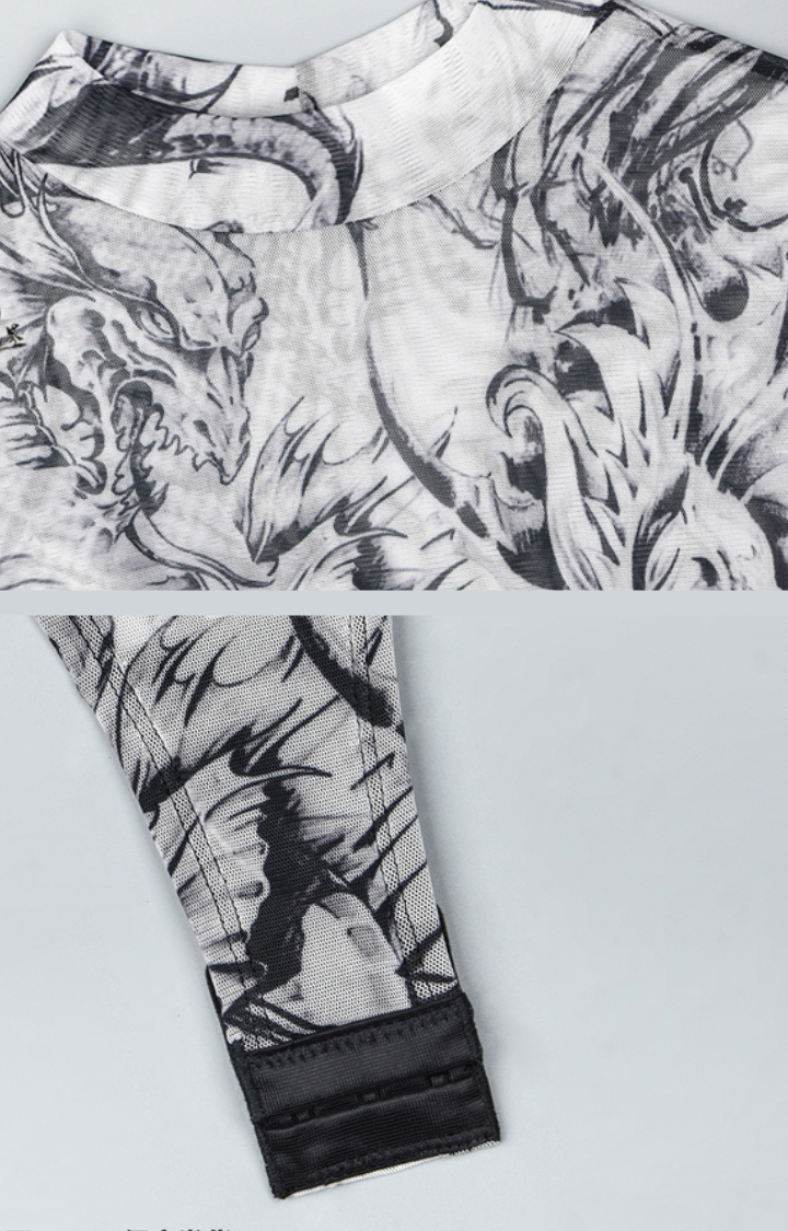 PSYCHEPRINT MESH BODYSUIT