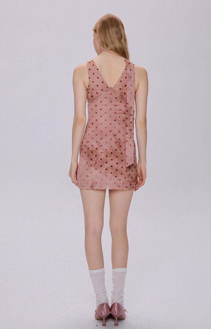 POISON BLUSH VEIL MINI DRESS