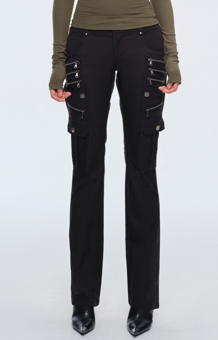 STATIC DAMAGE MULTI-ZIP LOW-RISE PANTS