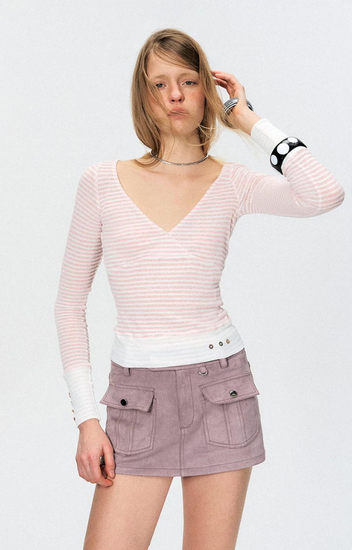DUSTED MAUVE UTILITY MINI SKIRT
