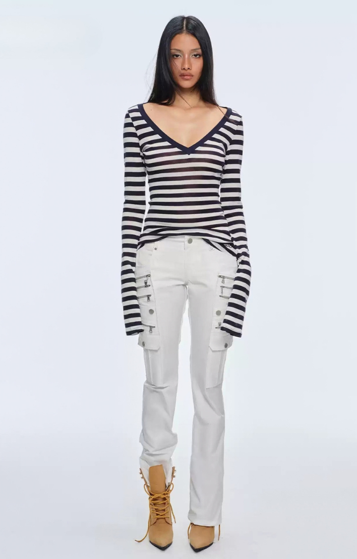 STATIC DAMAGE MULTI-ZIP LOW-RISE PANTS