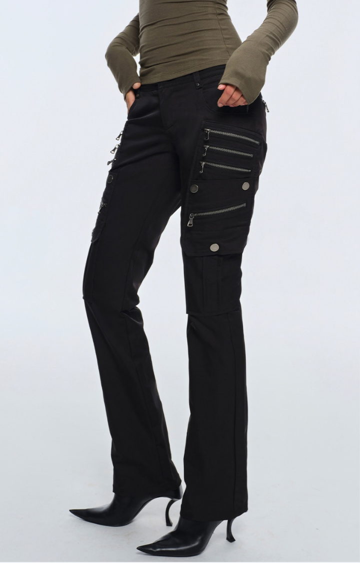 STATIC DAMAGE MULTI-ZIP LOW-RISE PANTS