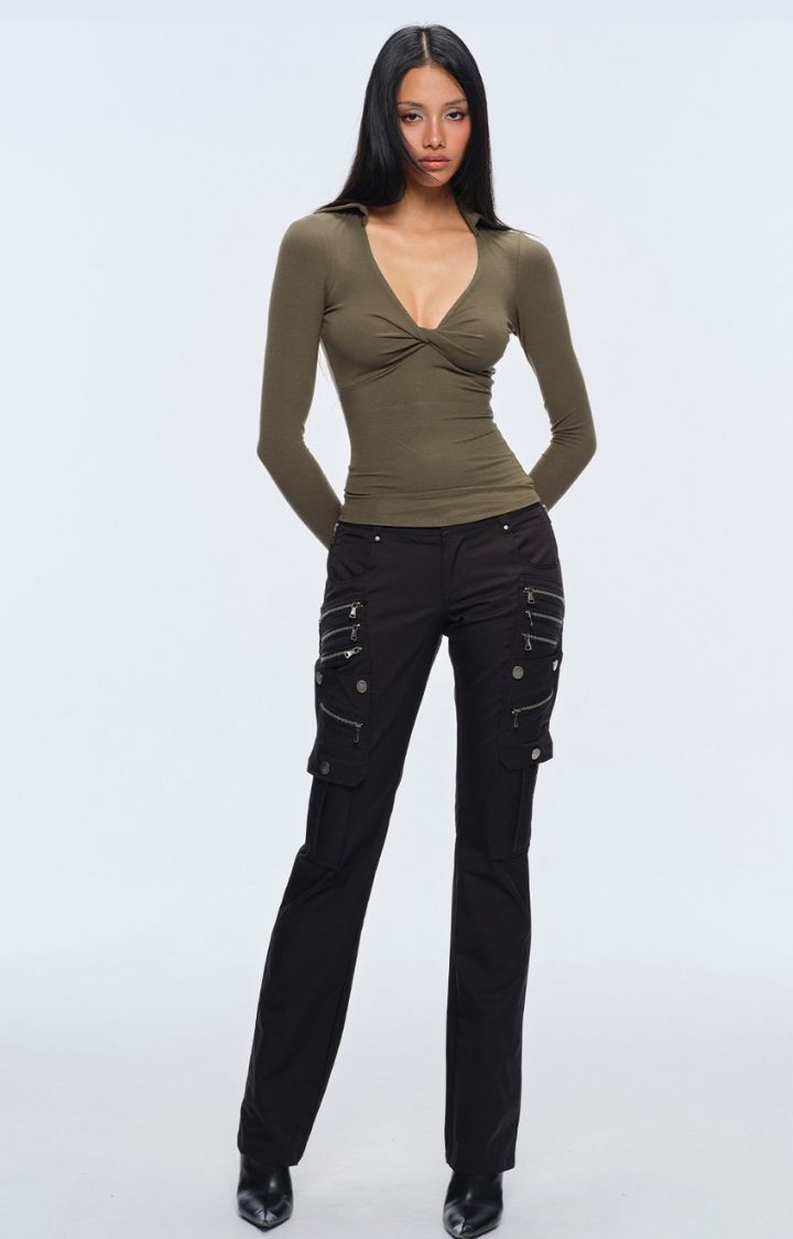 STATIC DAMAGE MULTI-ZIP LOW-RISE PANTS