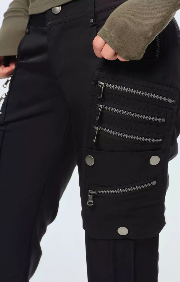 STATIC DAMAGE MULTI-ZIP LOW-RISE PANTS