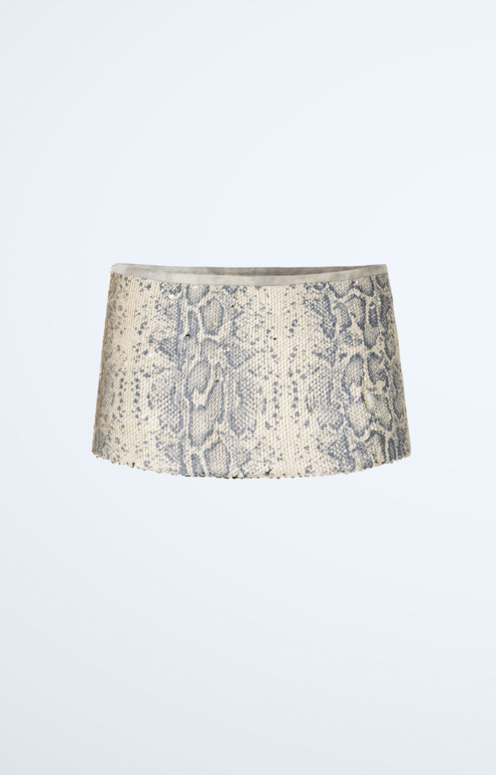 TOXIC LEGS SNAKESKIN MINI SKIRT