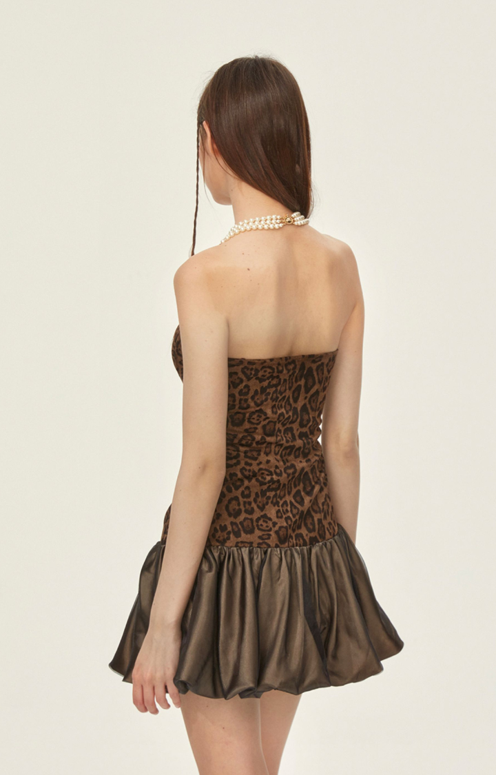 WILD MUSE LEOPARD BABYDOLL DRESS