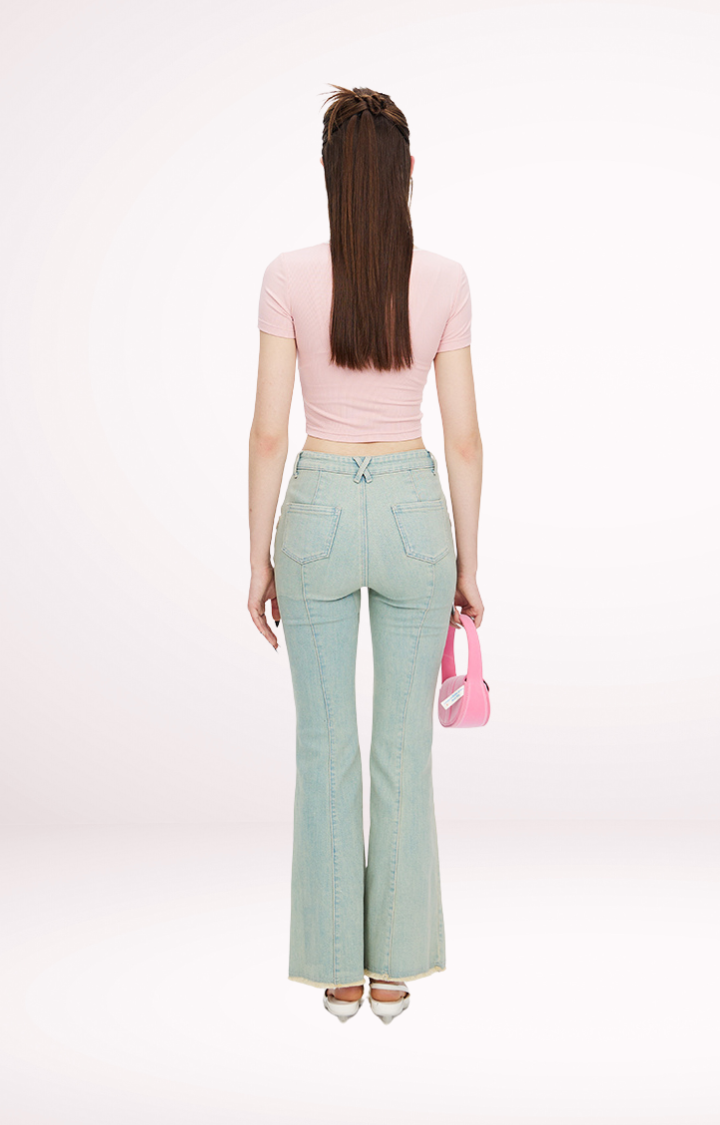 SUGAR CRUSH BUNNY CROPPED TEE  BABY PINK / CREAMY WHITE