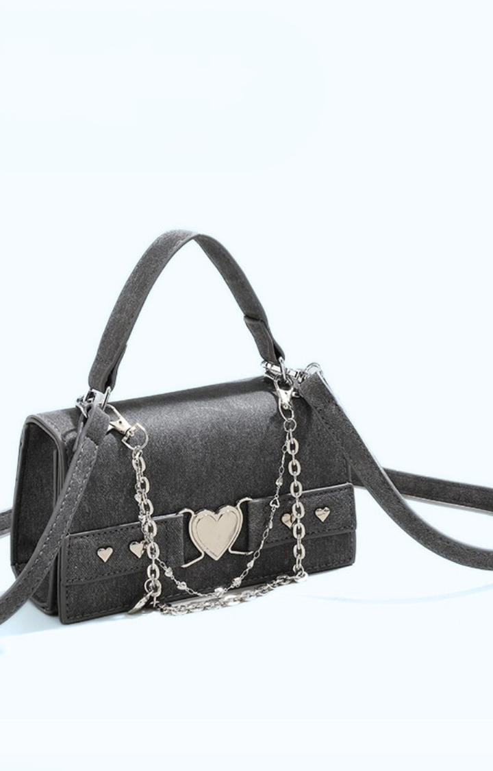 LOCKED HEART CRUSH SHOULDER BAG