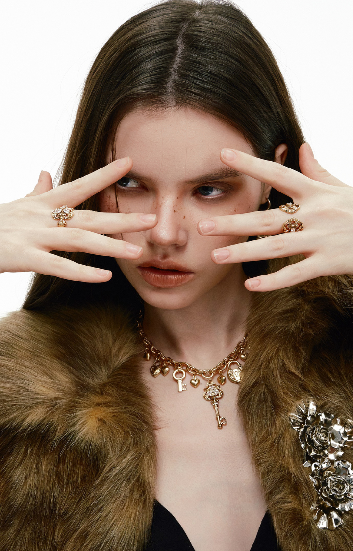 MIDNIGHT KEY CHARM NECKLACE