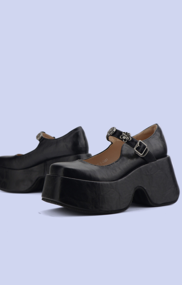 POISON CHARM MARY JANES – NOIR COWHIDE