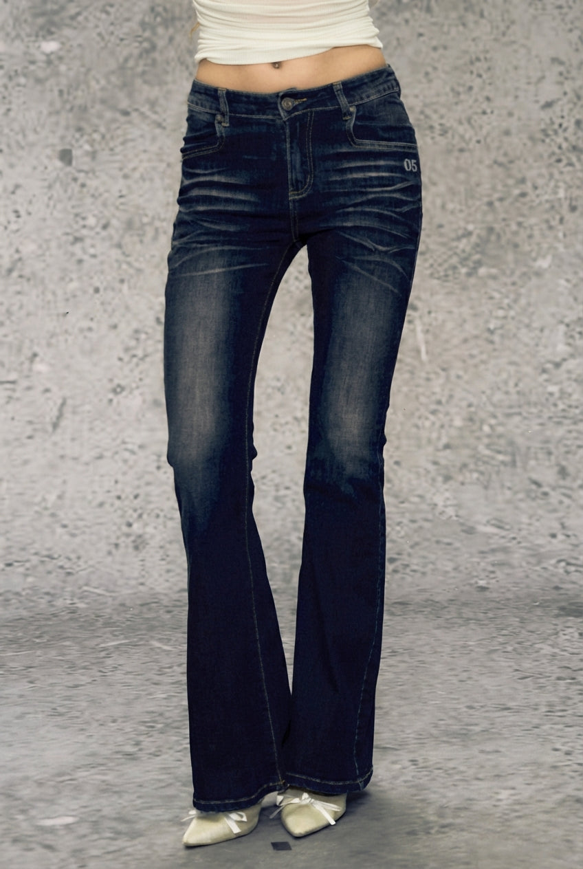 SILENT FLARE REBELLION JEANS IN MIDNIGHT BRUISE